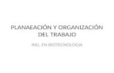 PLANAEACIÓN Y ORGANIZACIÓN DEL TRABAJO ING. EN BIOTECNOLOGIA.