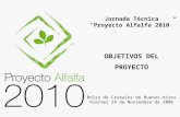 OBJETIVOS DEL PROYECTO Jornada Técnica Proyecto Alfalfa 2010 - Bolsa de Cereales de Buenos Aires - Viernes 24 de Noviembre de 2006.