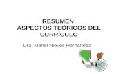 RESUMEN ASPECTOS TEÓRICOS DEL CURRÍCULO Dra. Mariel Nieves Hernández.
