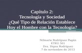 Capítulo 2: Tecnología y Sociedad ¿Qué Tipo de Relación Establece Hoy el Hombre con la Tecnología? Nilmarie Rodríguez Pagán ETEG 501 Dra. Digna Rodríguez.