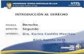 INTRODUCCIÓN AL DERECHO ( II Bimestre Abril Agosto 2011)