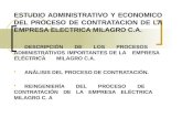 ESTUDIO ADMINISTRATIVO Y ECONOMICO DEL PROCESO DE CONTRATACION DE LA EMPRESA ELECTRICA MILAGRO C.A. DESCRIPCIÓN DE LOS PROCESOS ADMINISTRATIVOS IMPORTANTES.
