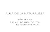 AULA DE LA NATURALEZA BÉRCHULES 9,10 Y 11 DE ABRIL DE 2008 IES SIERRA NEVADA.