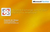 Microsoft Exchange Server 2007 Migración y despliegue Ramón de Diego Support Specialist ramond@microsoft.com.