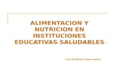 ALIMENTACION Y NUTRICION EN INSTITUCIONES EDUCATIVAS SALUDABLES Luis Guillermo López castro.