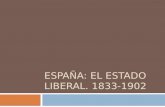 ESPAÑA: EL ESTADO LIBERAL. 1833-1902. Características generales Políticas: Se aplicaron los principios liberales, pero siguieron los conflictos: guerras.