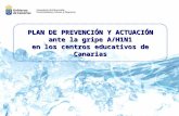 PLAN DE PREVENCIÓN Y ACTUACIÓN ante la gripe A/H1N1 en los centros educativos de Canarias.