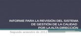 Segundo semestre de 2012. CONTENIDO Revisión por la Dirección II-2012.