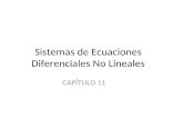 Sistemas de Ecuaciones Diferenciales No Lineales CAPÍTULO 11.