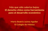 María Beatriz Juárez Aguilar El Colegio de México.