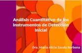 Análisis Cuantitativo de los Instrumentos de Detección Inicial Dra. María Alicia Zavala Berbena.