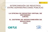 INTERCONEXIÓN DE REGISTROS ENTRE ADMINISTRACIONES PÚBLICAS LA OFICINA DE REGISTRO VIRTUAL DE ENTIDADES (ORVE) EL SISTEMA DE INTERCONEXIÓN DE REGISTROS.