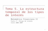 1 Tema 5. La estructura temporal de los tipos de interés Matemática Financiera II Parte 2ª: Riesgo de interés Curso 2006-2007.