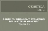 PARTE IV: DINAMICA Y EVOLUCION DEL MATERIAL GENETICO Teorica 11.