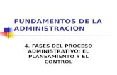 FUNDAMENTOS DE LA ADMINISTRACION 4. FASES DEL PROCESO ADMINISTRATIVO: EL PLANEAMIENTO Y EL CONTROL.
