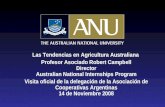 Las Tendencias en Agricultura Australiana Profesor Asociado Robert Campbell Director Australian National Internships Program Visita oficial de la delegación.