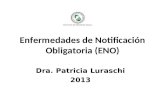 Enfermedades de Notificación Obligatoria (ENO) Dra. Patricia Luraschi 2013.