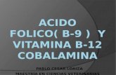 Acido fólico.  El ácido fólico, folacina o ácido perfil- L-glutámico (la forma aniónica se llama folato), también se conocen como vitamina B9  El ácido.