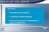 Razones Transición demográfica Transición epidemiológica Fondos financieros en pensiones y salud insuficientes Antecedentes.