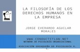 J ORGE E VERARDO A GUILAR M ORALES LA FILOSOFÍA DE LOS DERECHOS HUMANOS EN LA EMPRESA WWW. CONDUCTITLAN. NET NETWORK DE PSICOLOGÍA ORGANIZACIONAL ASOCIACIÓN.