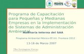 1 Programa de Capacitación para Pequeñas y Medianas Empresas en la Implementación de Sistemas de Administración Ambiental Programa Ambiental México-EE.UU.