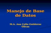 Manejo de Base de Datos M.A. Ana Celia Gutiérrez Olivas.