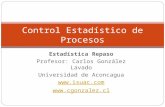 Estadística Repaso Profesor: Carlos González Lavado Universidad de Aconcagua   Control Estadístico de Procesos.