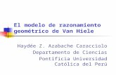 El modelo de razonamiento geométrico de Van Hiele Haydée Z. Azabache Caracciolo Departamento de Ciencias Pontificia Universidad Católica del Perú.