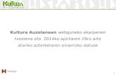 Presentación Kultura Auzolanean webguneko ekarpenen txostena eta 2014ko apirilaren 29ra arte atariko azterketaren oinarrizko datuak 1.