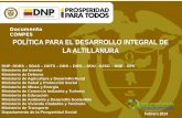 POLÍTICA PARA EL DESARROLLO INTEGRAL DE LA ALTILLANURA DNP: DDRS – SDAS – DDTS – DDS – DIES – DDU - DJSG – DDE - GPE Ministerio del Interior Ministerio.