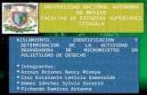 AISLAMIENTO, IDENTIFICACION Y DETERMINACION DE LA ACTIVIDAD DEGRADADORA DE MICROMICETOS EN POLIETILENO DE DESECHO Integrantes: Arroyo Briones Nancy Mireya.