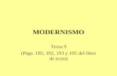 MODERNISMO Tema 9 (Págs. 185, 192, 193 y 195 del libro de texto)