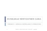 EUSKARAZ MINTZATSEN GARA UNIDAD 9 – LENGUA CASTELLANA Y LITERATURA 26/09/2014UNIDAD 9 - LENGUA CASTELLANA Y LITERATURA 1.