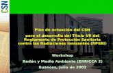 1 Plan de actuación del CSN para el desarrollo del Título VII del Reglamento de Protección Sanitaria contra las Radiaciones Ionizantes (RPSRI) Workshop.