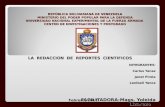 REPÚBLICA BOLIVARIANA DE VENEZUELA MINISTERIO DEL PODER POPULAR PARA LA DEFENSA UNIVERSIDAD NACIONAL EXPERIMENTAL DE LA FUERZA ARMADA CENTRO DE INVESTIGACIONES.
