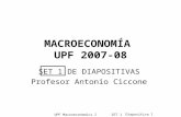 UPF Macroeconomics I SET 1 Diapositiva 1 MACROECONOMÍA UPF 2007-08 SET 1 DE DIAPOSITIVAS Profesor Antonio Ciccone.