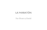 LA MARATÓN Por Álvaro y David. Un maratón o una maratón1 es una prueba atlética de resistencia con categoría olímpica que consiste en correr una distancia.