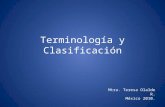Terminología y Clasificación Mtra. Teresa Olalde R. México 2010.