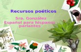 Recursos poéticos Sra. González Español para hispanos parlantes Sra. González Español para hispanos parlantes.