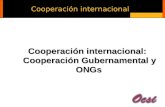 Cooperación internacional Cooperación internacional: Cooperación Gubernamental y ONGs.