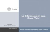 La Diferenciación para Ganar Valor Miami, Agosto 2007 División Internacional Mercado de Banca y Seguros Luis Zanón Director Banca y Seguros.