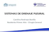 SISTEMAS DE DRENAJE PLEURAL Carolina Restrepo Bonilla Residente Primer Año - Cirugía General.