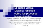 El queso Cotija, México: reflexión sobre los procesos institucionales Thomas Poméon, CIESTAAM, UA Chapingo Taller sobre la calidad en alimentos vinculada.