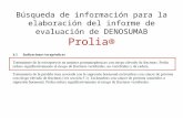 Búsqueda de información para la elaboración del informe de evaluación de DENOSUMAB Prolia®