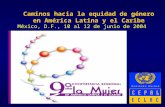 México, D.F., 10 al 12 de junio de 2004 Caminos hacia la equidad de género en América Latina y el Caribe.