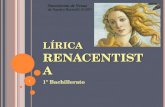 LÍRICA RENACENTISTA 1º Bachillerato 1 Nacimiento de Venus de Sandro Boticelli (S.XV)