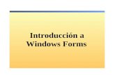 Introducción a Windows Forms. Descripción Crear un formulario Añadir controles a un formulario Crear un formulario heredado Organizar controles en un.
