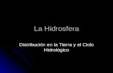 La Hidrosfera Distribución en la Tierra y el Ciclo Hidrológico.