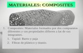 MATERIALES: COMPOSITES 1.Composites: Materiales formados por dos compuestos diferentes y sus propiedades difieren a las de sus integrantes. 1.Tapial: Barro.