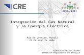 Integración del Gas Natural y la Energía Eléctrica Dionisio Pérez-Jácome Comisión Reguladora de Energía Río de Janeiro, Brasil 25 de mayo de 2004 ariae.